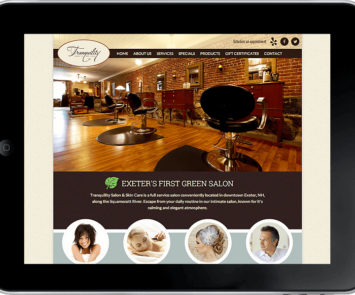 tranquility spa website design