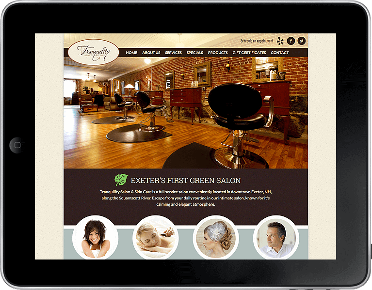 tranquility spa website design