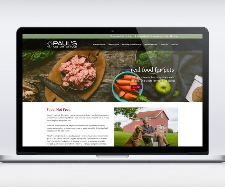 Paul’s Custom Pet Food website